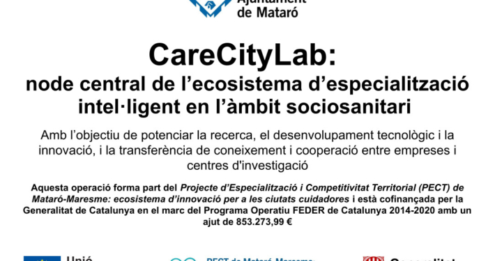 Cartell Cofinançament Generalitat de Catalunya Operació CareCityLab